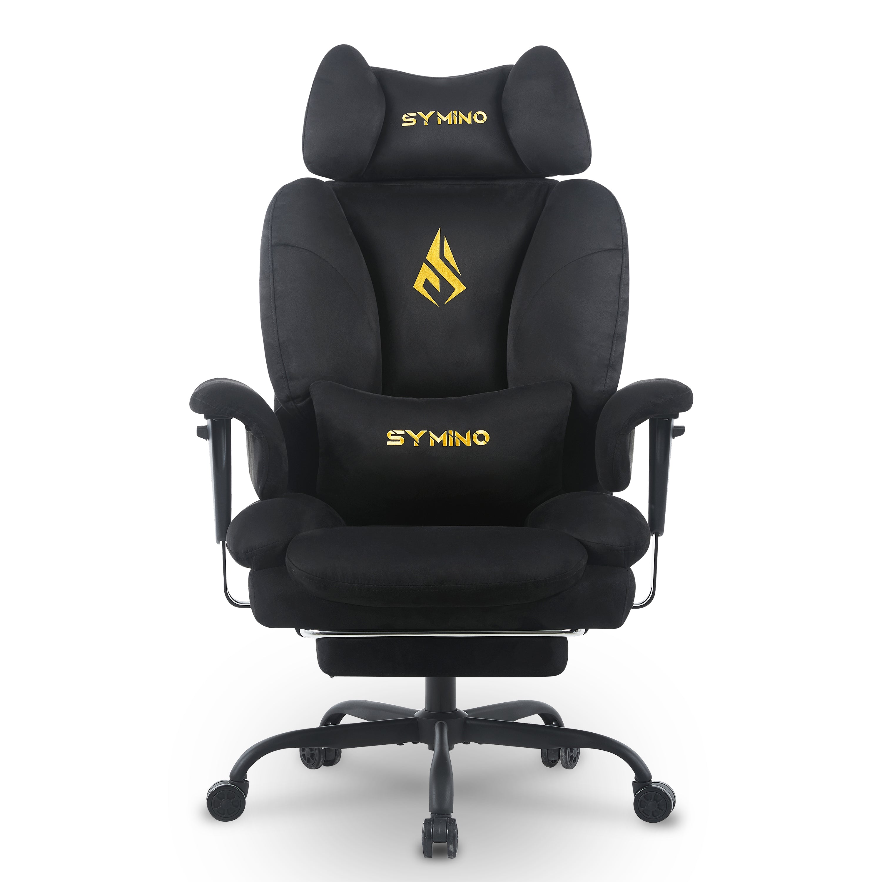 SYMINO Sofa Gaming Chair, Ergonomic Gamer Chair with Faux Fur, Black