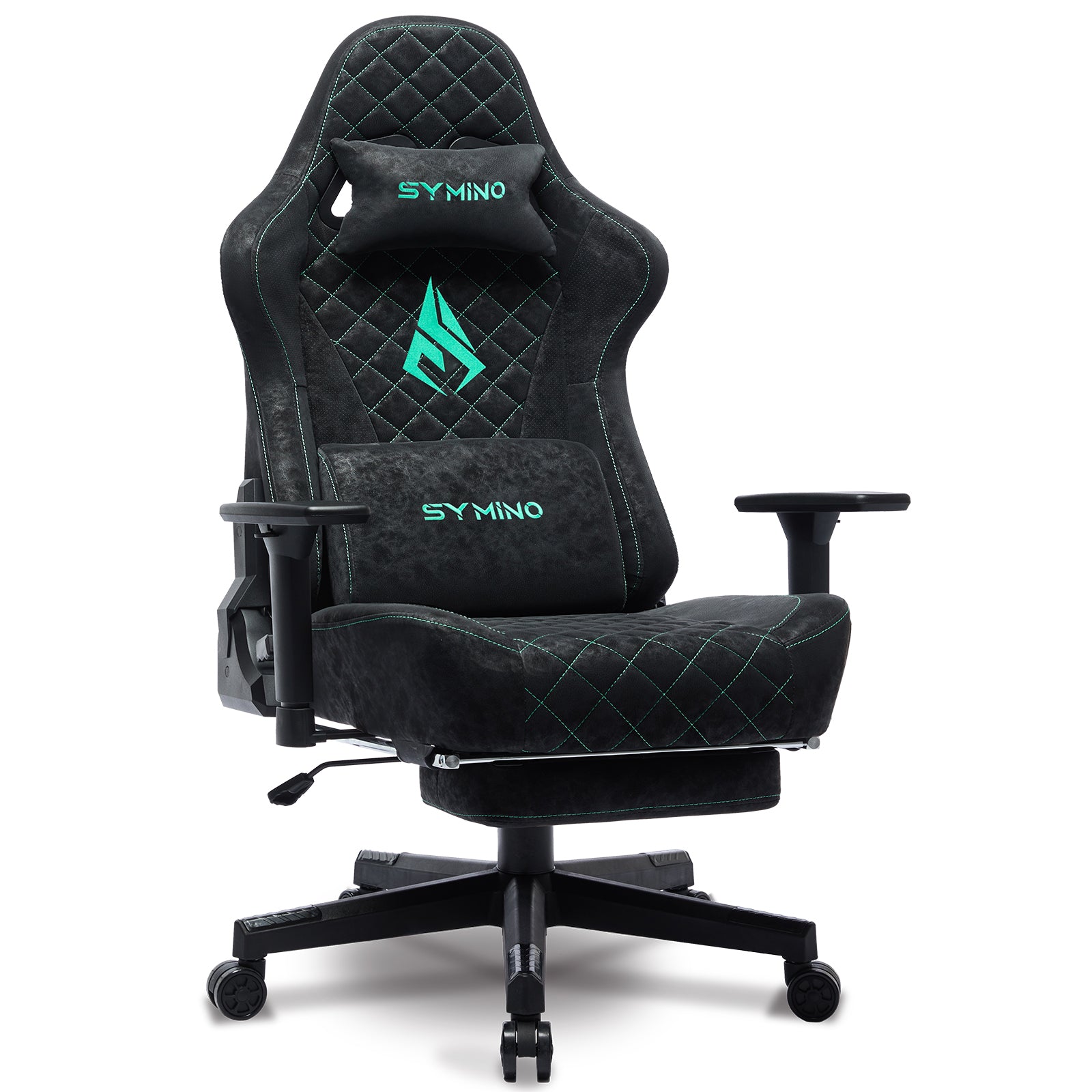 SYMINO Vintage PU Leather Ergonomic Gaming Chair.Black