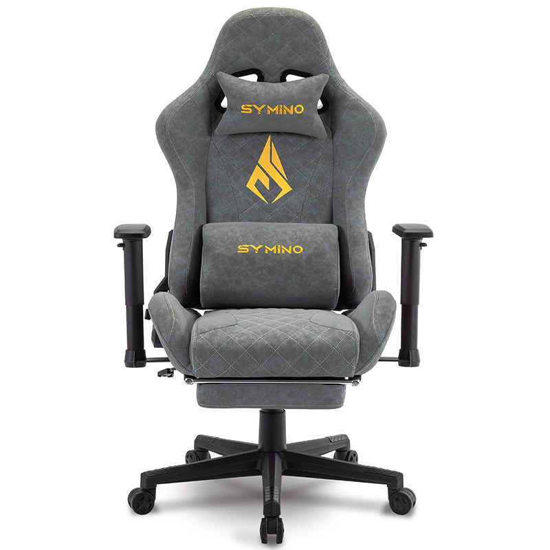 SYMINO Vintage PU Leather Ergonomic Gaming Chair.Grey