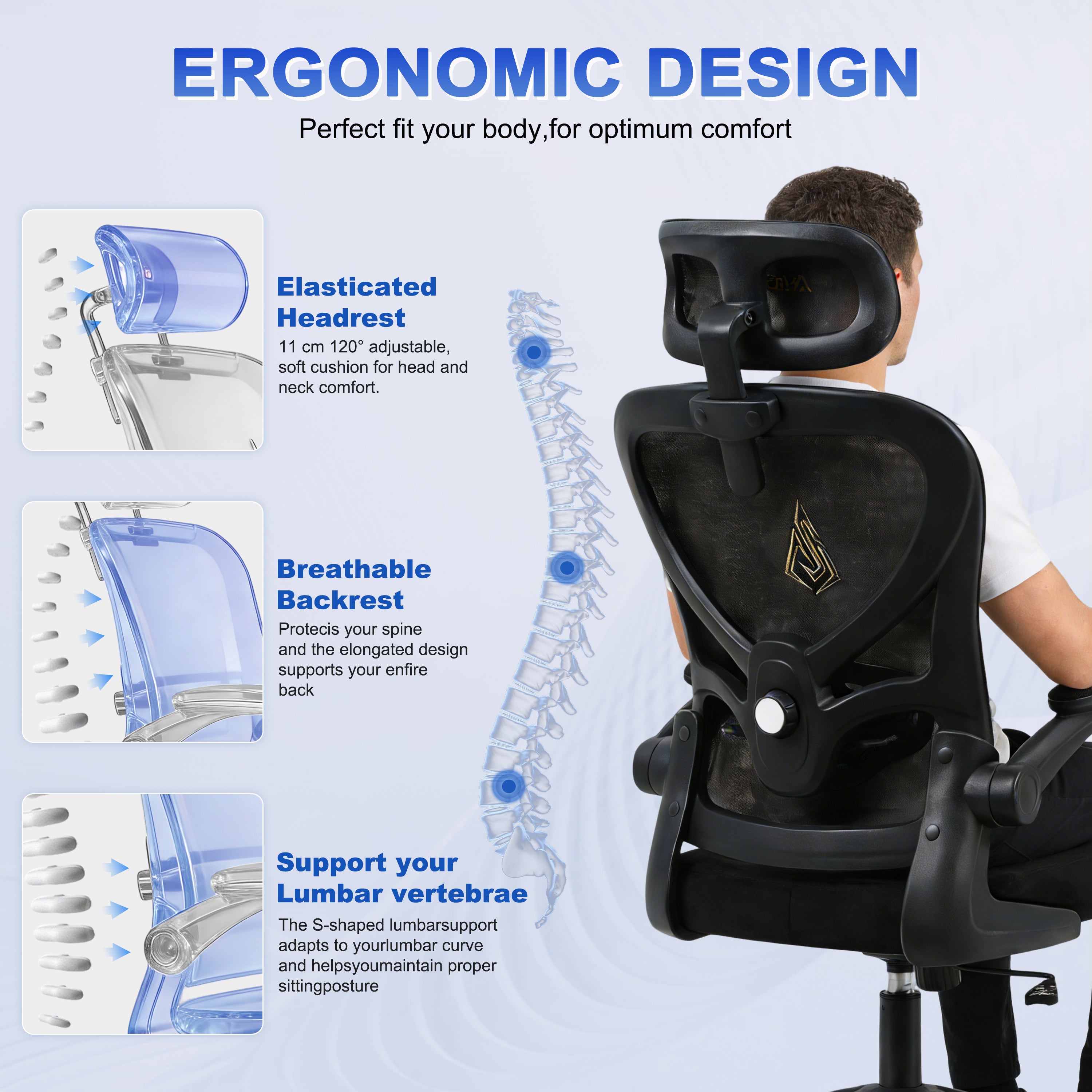 SYMINO Office Chair Faux Fur+ Mesh Office Chair , rotating rocker function