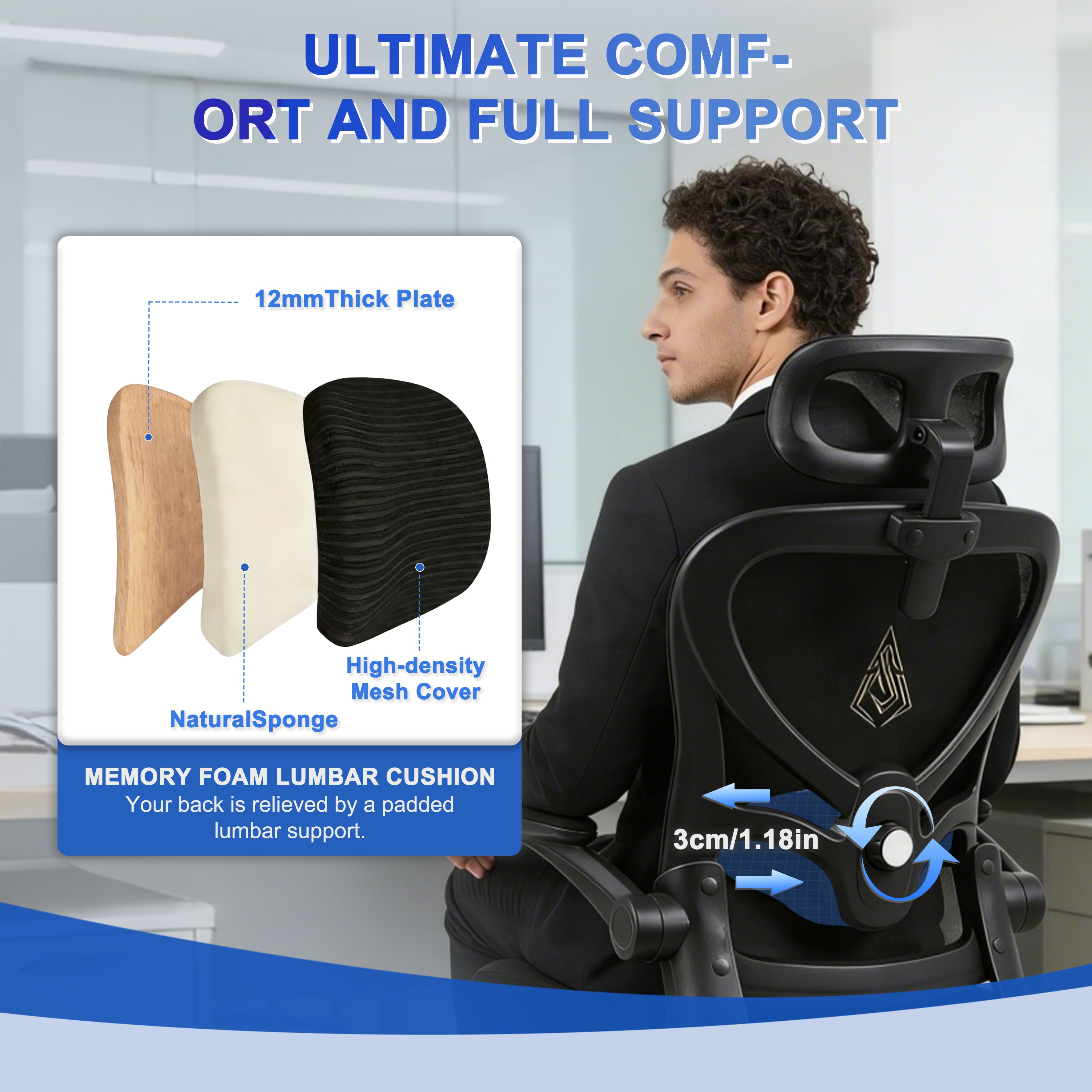 SYMINO Faux Fur+ Mesh Office Chair , rotating rocker function