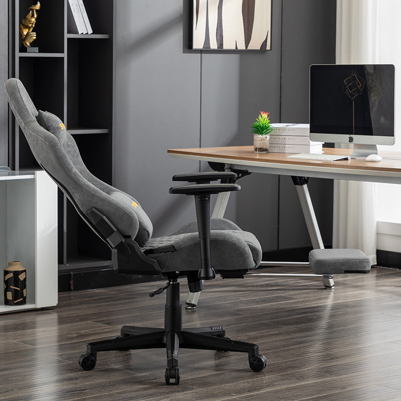 SYMINO Vintage PU Leather Ergonomic Gaming Chair.Grey