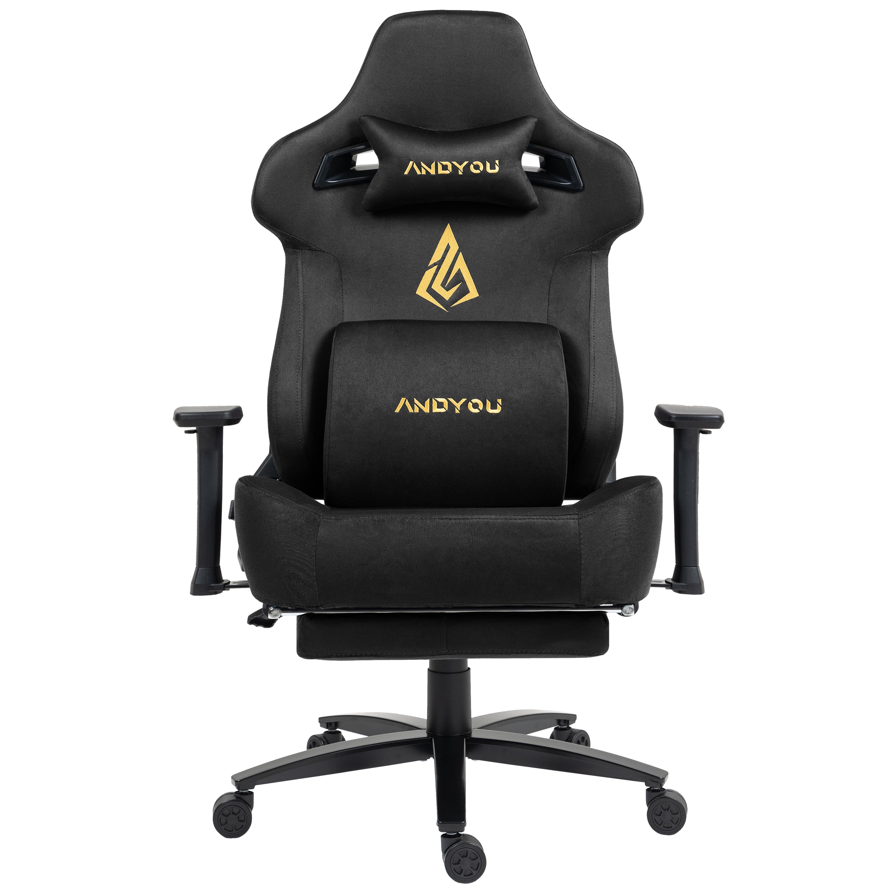 Andyou Gaming Chair – Ergonomic PC Chair with Faux Suede, 90–155° Recline, 18° Tilt, 3D Armrests, 220kg Capacity