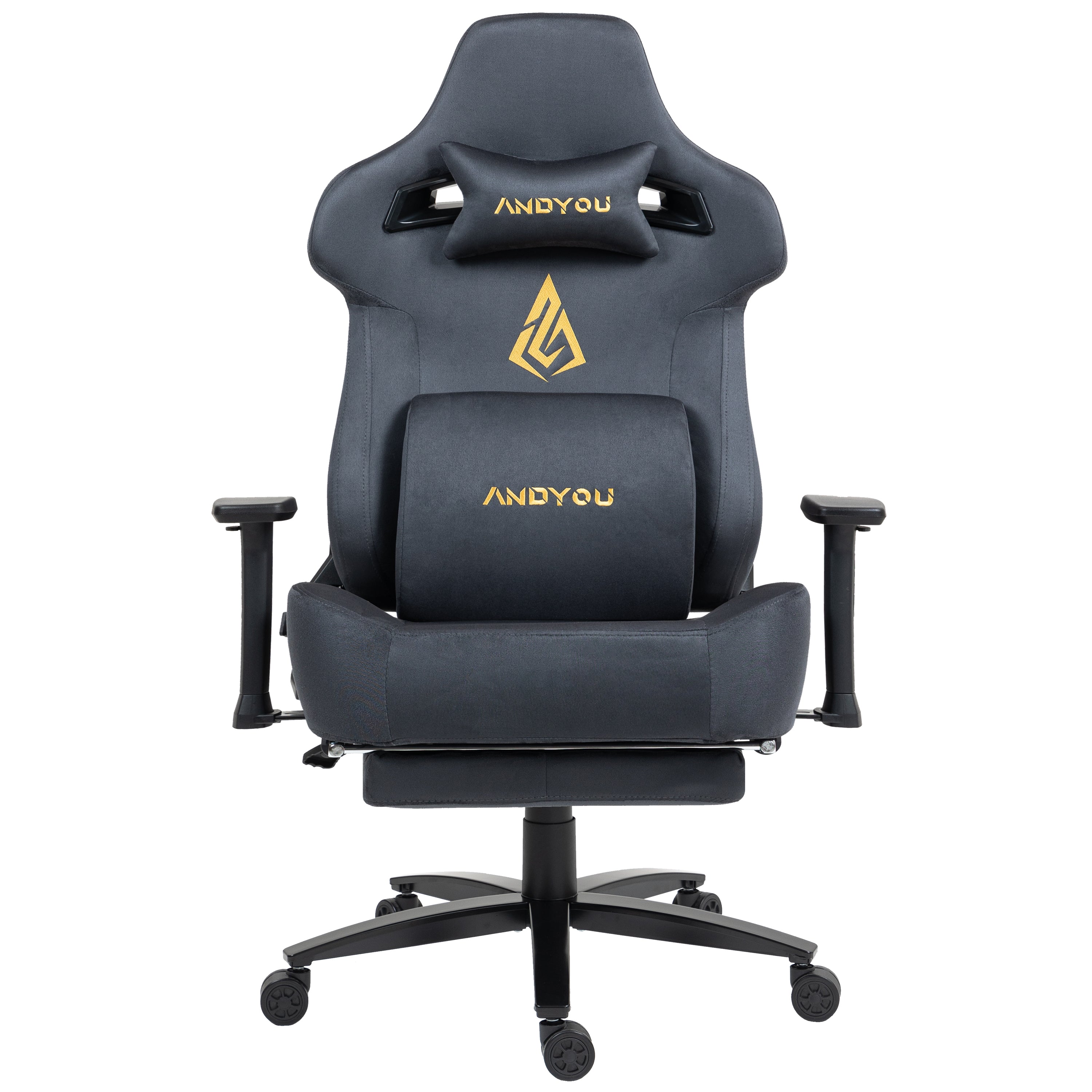 Andyou Gaming Chair – Ergonomic PC Chair with Faux Suede, 90–155° Recline, 18° Tilt, 3D Armrests, 220kg Capacity