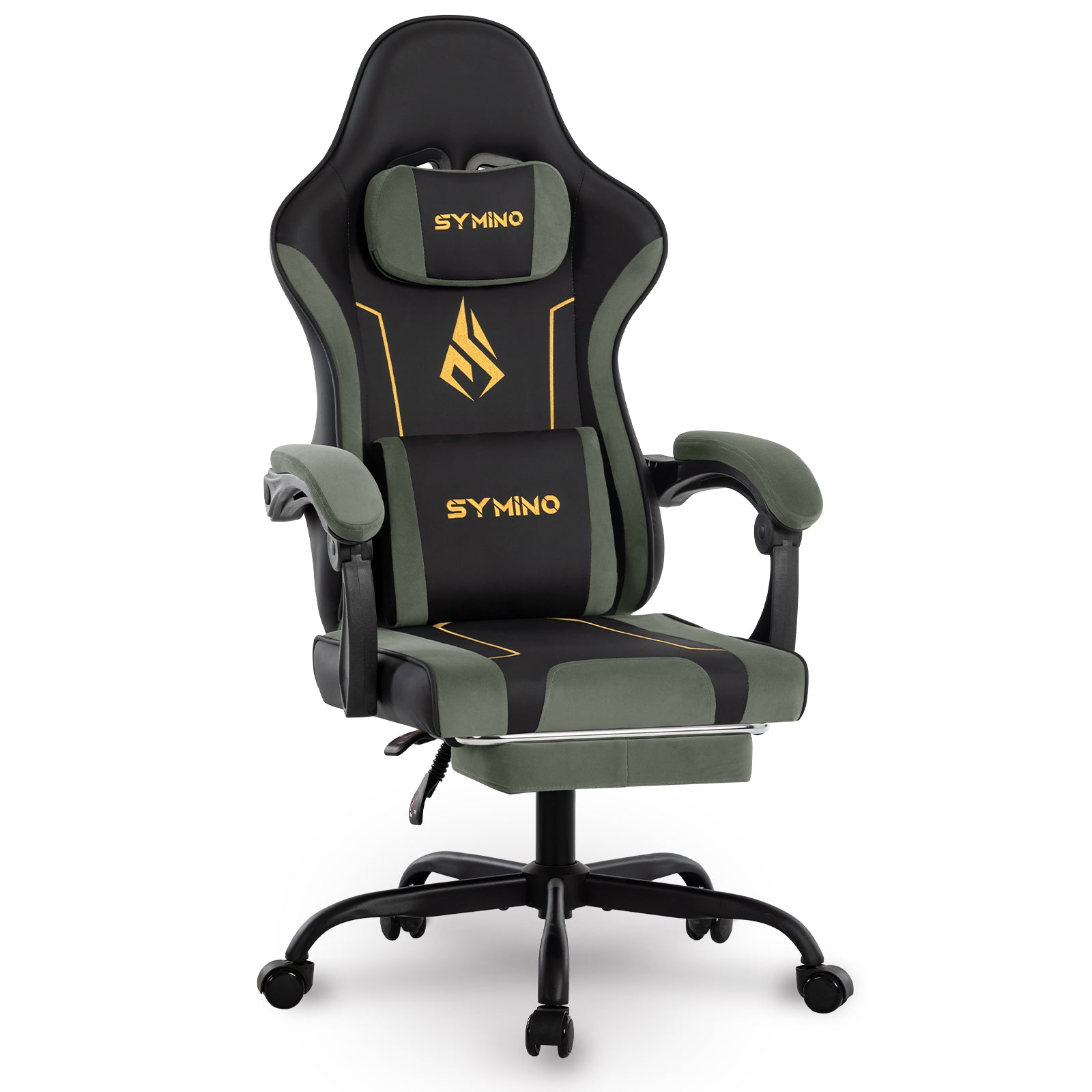 Symino Ergonomic Gaming Chair with Latex Cushion, Enhanced Headrest & Lumbar Support, Adjustable Swivel Office Chair, 150 kg Load Capacity, PU Leather