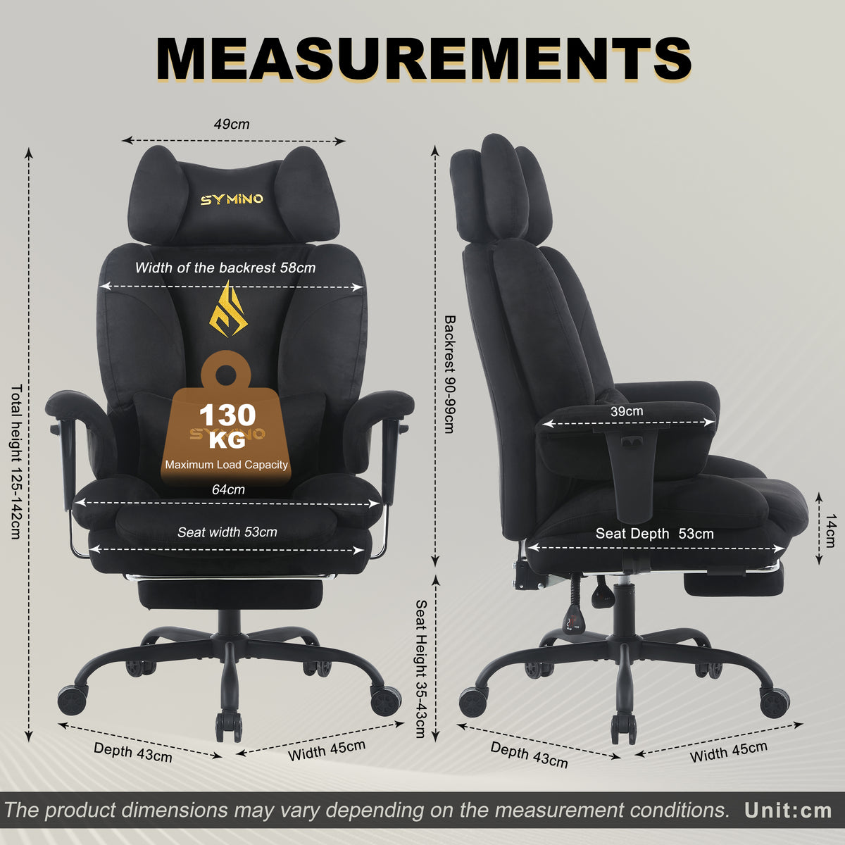 SYMINO Sofa Gaming Chair, Ergonomic Gamer Chair with Faux Fur, Black/Grey
