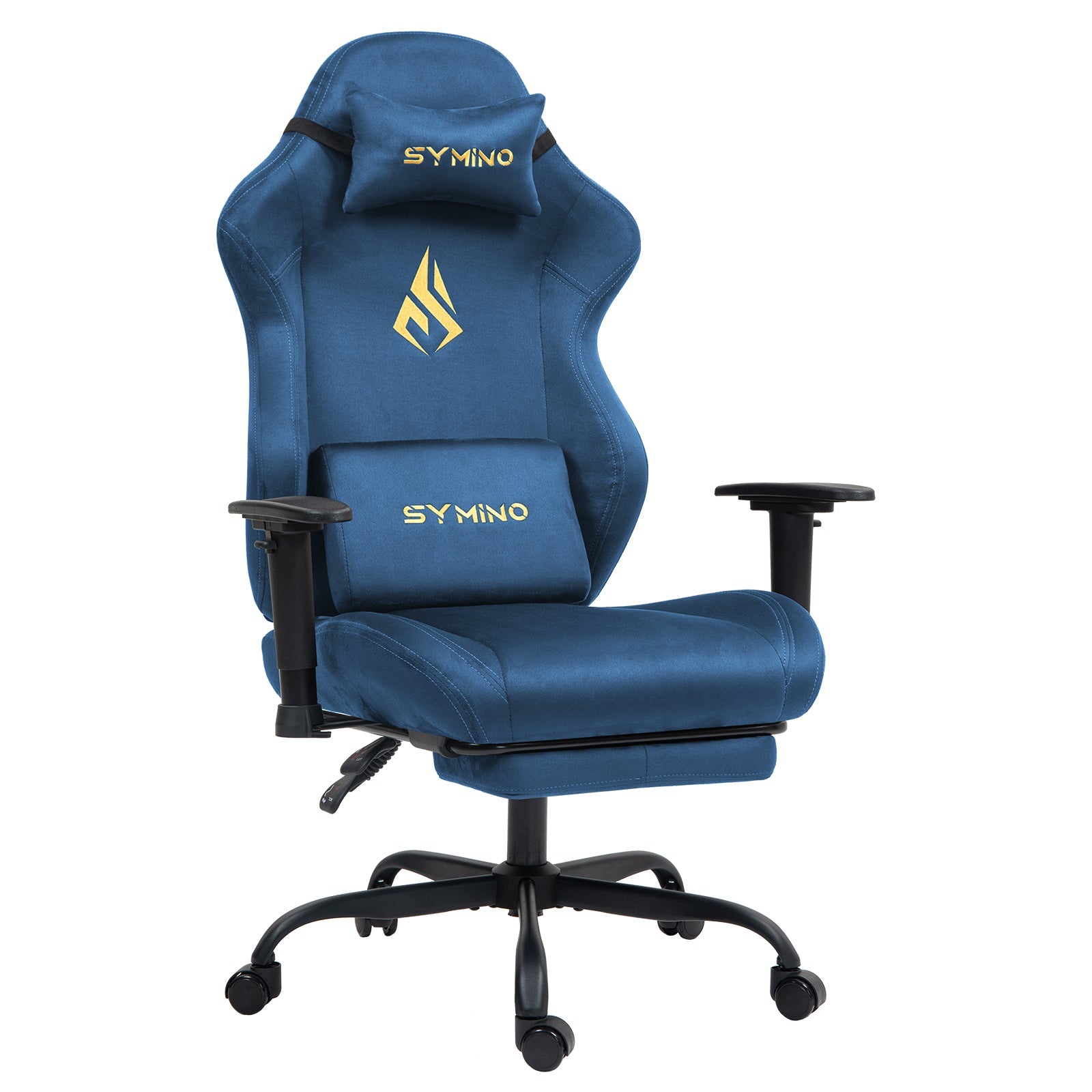 SYMINO Ergonomic Gaming Chair with Footrest, Breathable and Adjustable, Blue