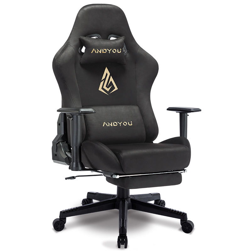 【ANDYOU】 (Upgraded from SYMINO): Black Premium Breathable Ergonomic Gaming Chair - Adjustable, Rotating, with Footrest