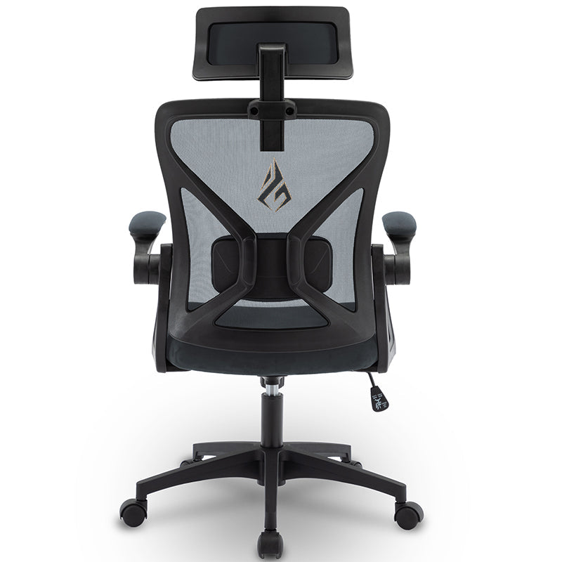 SYMINO Faux Fur+ Mesh Office Chair , rotating rocker function.Grey