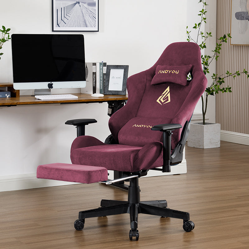 【ANDYOU】 (Upgraded from SYMINO): Red Premium Breathable Ergonomic Gaming Chair - Adjustable, Rotating, with Footrest